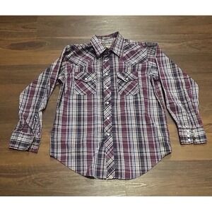 Outlaw Western Wear Long Sleeve Shirt Men's Large Pearl Snap Buttons